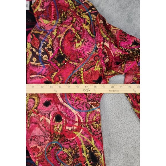 Chicos Jacket Womens Size 0 Multicolored Silk Embroidered Beaded Vintage Top - Picture 5 of 11